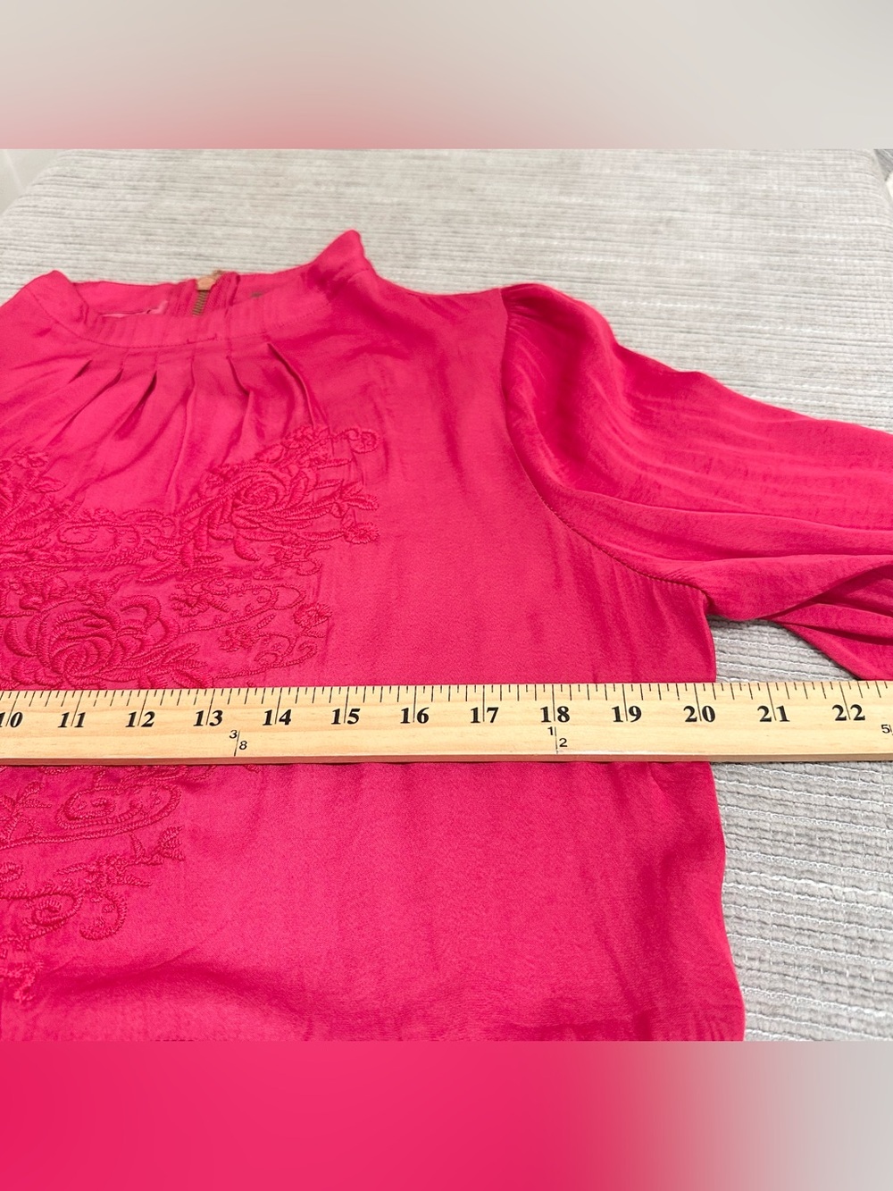 Free People Midi Dress Embroidered Long Sleeve Mock Neck Pink Size M - Picture 10 of 13